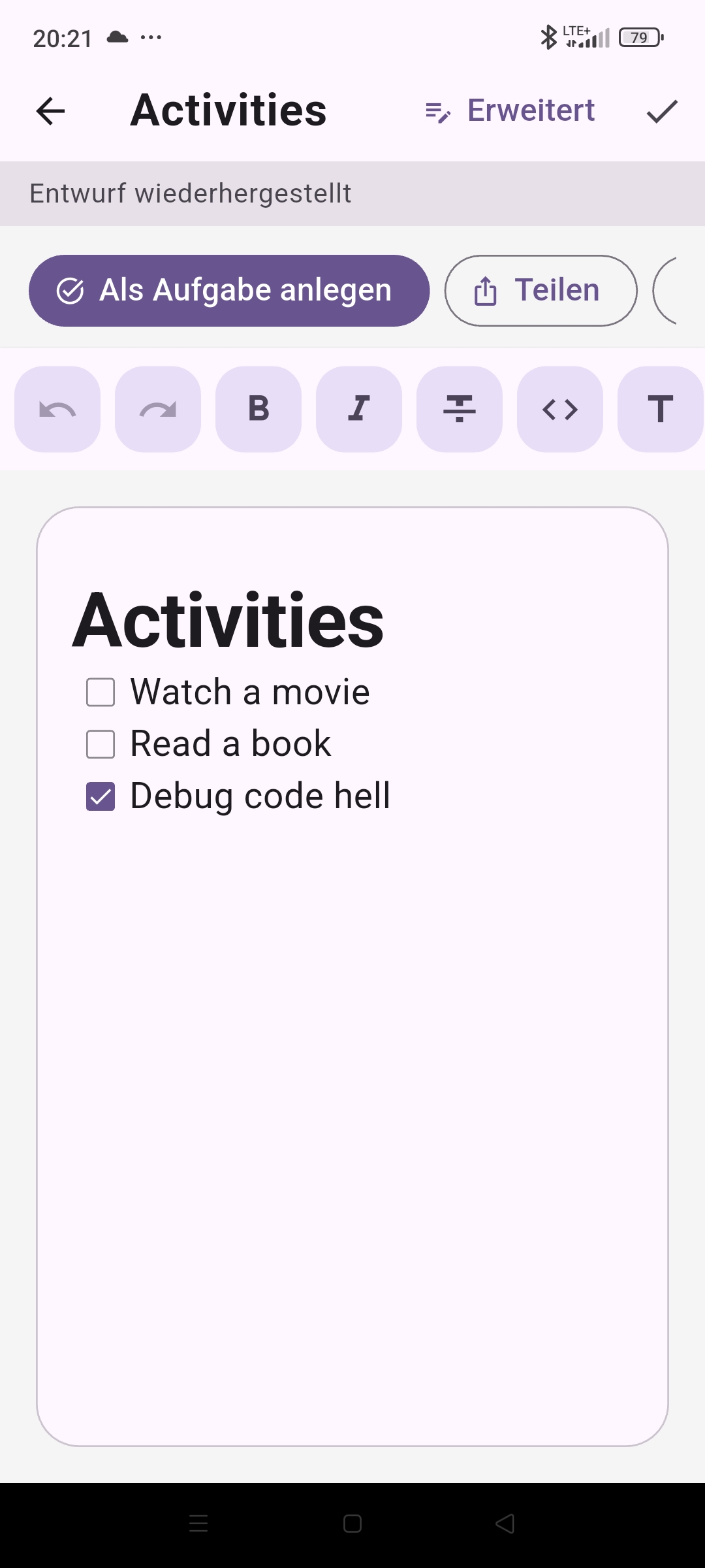Editor screenshot